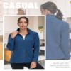 TACVASEN Fleece Jacket Women Lightweight Full Zip Casual Warm Winter Athletic Jackets with Zipper Pockets Medium Blue S view 3