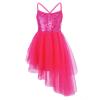 Alvivi Kids Girls Glitter Sequined Camisole Leotard Ballet Tutu Dress Ballerina Dance wear Costumes Rose A 8-10 Years view 1