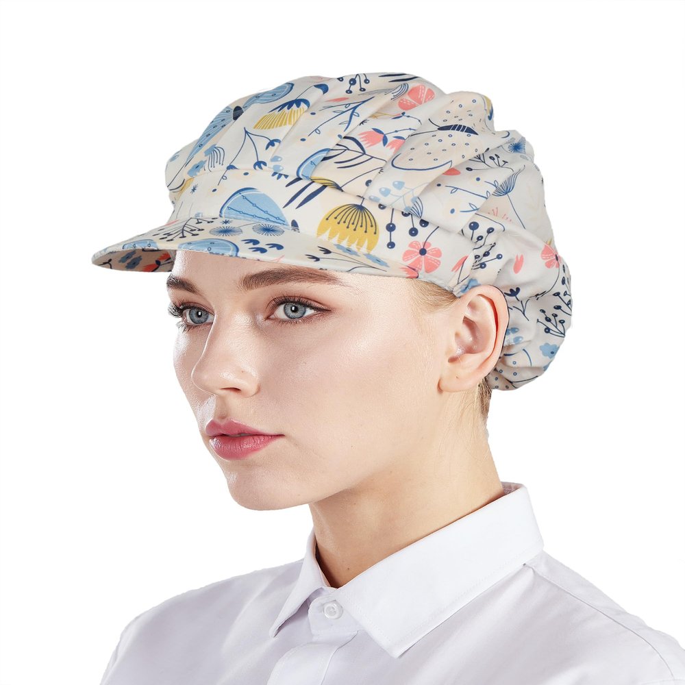 Nanxson 3pcs Chef Hats for Women Men Chef Caps Work Hats Kitchen Cooking Bakers Hat for Food Service with Brim
