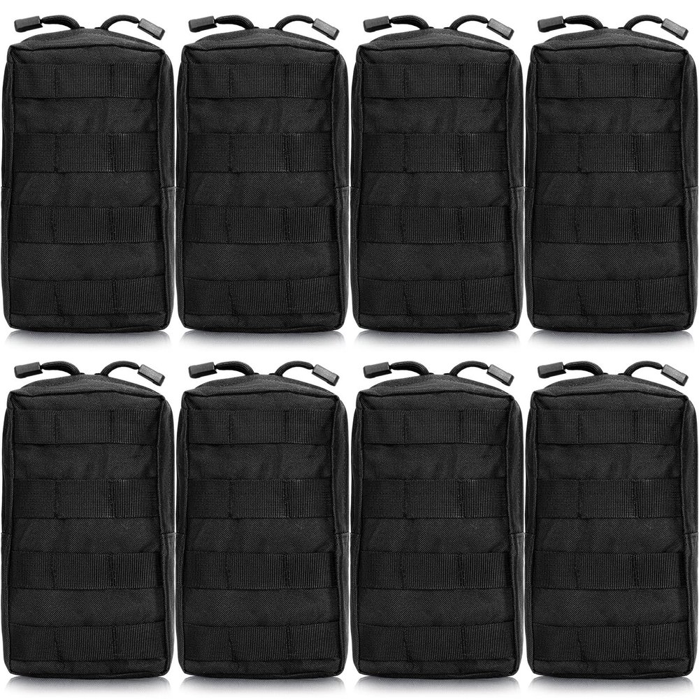 Cunno 8 Pcs Molle Pouches Tactical Compact Water Resistant Pouch Bags Summer Tactical Molle Pouch with Belt Utility Gadget Gear Pouch Hanging Waist Bags