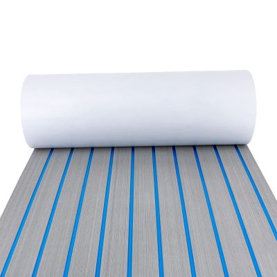 Boat Flooring EVA Foam Boat Decking Sheet Self Adhesive Marine Flooring Brushed Marine Carpet for Boats Yacht Kayak Decking Cushioning Seating Helm Pad Swimming RV Non Slip Pad (94" x 24", Grey)