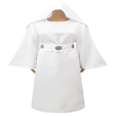 Women Princess Leia Costume Adult Leia White Dress with Belt Cosplay Halloween Outfits (Dress, XX-Large)
