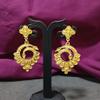 Efulgenz Indian Bollywood Gold Tone Tassel Dangle Chandbali Wedding Bridal Earring Set Jewelry, Copper, not known view 2