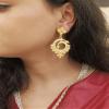Efulgenz Indian Bollywood Gold Tone Tassel Dangle Chandbali Wedding Bridal Earring Set Jewelry, Copper, not known view 3