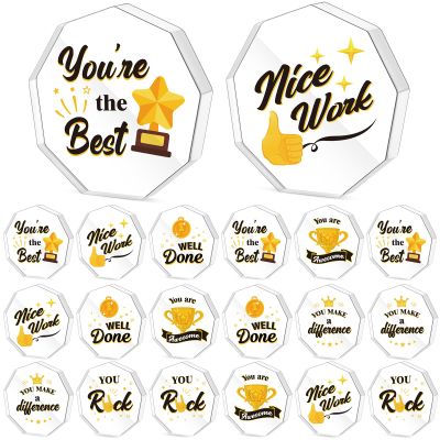 Treela 18 Pcs Acrylic Appreciation Awards Trophies Employee Appreciation Gifts Bulk Thank You Award Trophy for Adults Kids Students Classroom Favors School Office Decorations