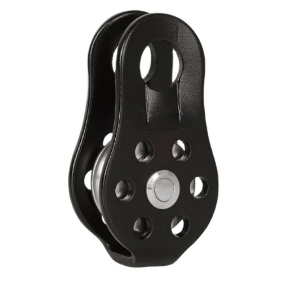 anso 20KN Fixed Single Climbing Pulley Outdoor Zipline Rescue Lifting Rope Pulley (Black)