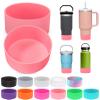 2PCS for Stanley Boot, Silicone Bottom for Quencher Adventure 40oz 30oz IceFlow 20oz 30oz Bottle&for Hydroflask Tumbler 12-24oz for Stanley Cup Accessories Avoid Scratches&Noise