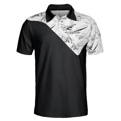 Aircraft Polo Golf Shirts for Men Women - Navy Blue Polo Shirt Men Mens Polo Shirts Dry Fit Serie 05 Size L