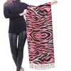 LMNSWDA Pink & Black Zebra Print Women's Fashion Cashmere Feel with Tassel Large scarf warm party shawl Wraps view 2