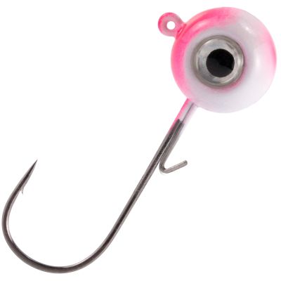 Dr.Fish 10 Pack 3D Eye Fishing Jig Heads Ball Swimbait Jig Saltwater Freshwater Bass Walleye Fishing Hooks Crappie Trout 1/8oz Pink