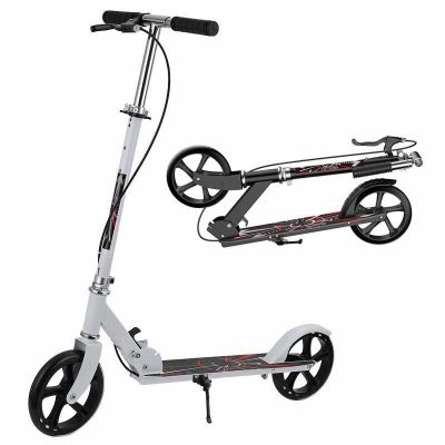 CUIOT Scooter for Adults - Foldable Kick Scooter for Kids Ages 8+, Teens,Adjustable Height,Lightweight Durable All-Aluminum Frame Adult Scooters, Up to 250+ Lbs,White