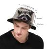 Cute Raccoon Bucket Hats Fashion Sun Cap Packable Outdoor Animal Fisherman Hat for Women and Men view 3