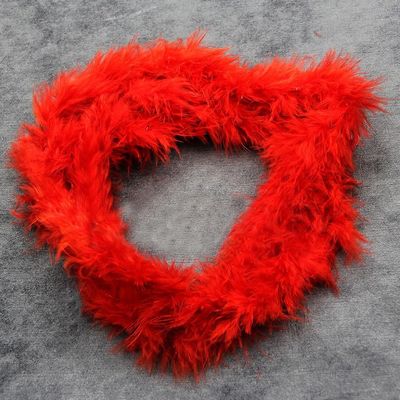 NEREIDS NET Colorful Feather Boas, 6.6ft Feather Boa for Women for Dancing Wedding Party Halloween,with Heart Sunglasses Red