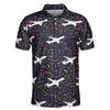 Airplanes Polo Golf Shirts for Men Women - Navy Blue Polo Shirt Men Mens Polo Shirts Dry Fit Serie 05 Size XL view 1