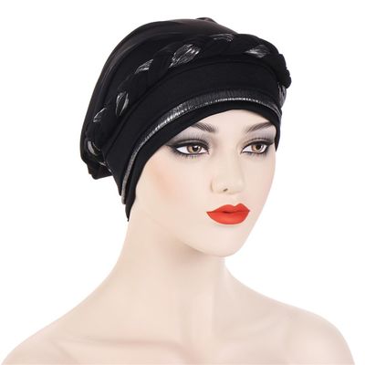 Muslim Women Braid Turban Cap Islamic Head Wraps Pre-Tied Hijab Bonnet Musulman Stretchy Hair Cover Indian Hat