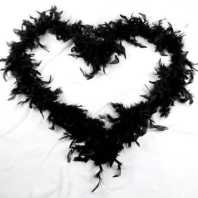 NEREIDS NET Colorful Feather Boas, 6.6ft Feather Boa for Women for Dancing Wedding Party Halloween,with Heart Sunglasses Black