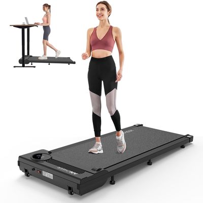 ANCHEER Pink Walking Pad Treadmill with Incline - Under Desk Treadmill with Vibration Massage Plate, 2.5HP Compact Portable Treadmills for Home Small Spaces, Office, Remote Control and LED Display