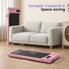 ANCHEER Pink Walking Pad Treadmill with Incline - Under Desk Treadmill with Vibration Massage Plate, 2.5HP Compact Portable Treadmills for Home Small Spaces, Office, Remote Control and LED Display view 3