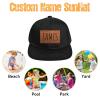 Personalized Infant Baseball Hat Cap: Custom Name Leather Patch Sun Hats for Baby Boys 0-2 Years - Outdoor Adjustable Snapback Caps Gifts for Toddler Girls(Small) view 4