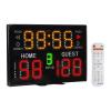 PATIKIL Electronic Basketball Scoreboard, Professional Digital Score Board with Remote Wall Mount Large LED Game Scoreboard with 90dB Buzzer for Indoor Sports Games view 1