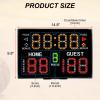 PATIKIL Electronic Basketball Scoreboard, Professional Digital Score Board with Remote Wall Mount Large LED Game Scoreboard with 90dB Buzzer for Indoor Sports Games view 2