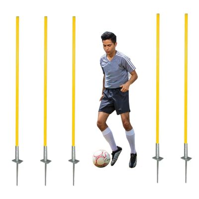 ZAQYCM 5 Pcs Agility Poles Soccer, PVC Plastic Coaching Slalom Sticks for Turf Garden Lawn School Playgrounds, Horse Training Ground Poles Fixing Installation (Size : 1.5m/59in)
