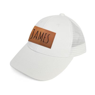 Personalized Infant Meshback Baseball Hats: Custom Name Leather Patch Sun Hat for Baby Boys 0-6 Months - Outdoor Adjustable Snapback Caps Gifts for Toddler Girls(Small)