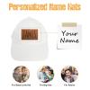 Personalized Infant Meshback Baseball Hats: Custom Name Leather Patch Sun Hat for Baby Boys 0-6 Months - Outdoor Adjustable Snapback Caps Gifts for Toddler Girls(Small) view 2