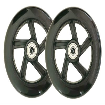 Scooter Replacement Wheels Tire Scooter Wheels 125mm,Pro Stunt Scooter Replacement PU Wheels,for Kids Foldable Micro Scooters Electric Scooter Tires(Black)