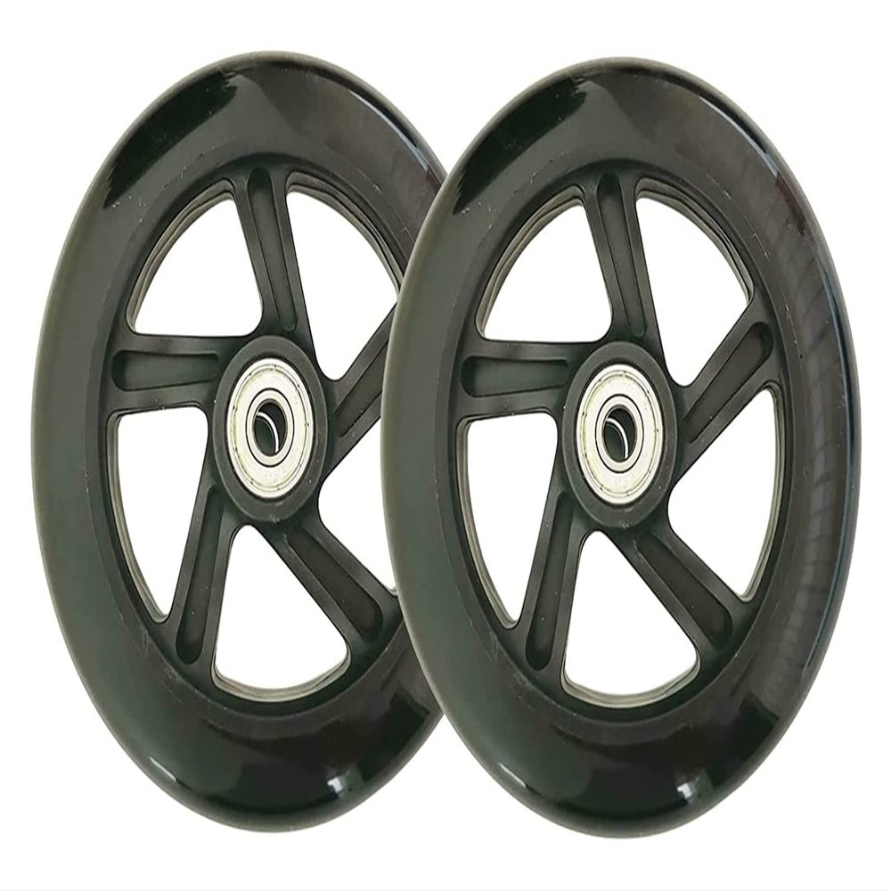 Scooter Replacement Wheels Tire Scooter Wheels 125mm,Pro Stunt Scooter Replacement PU Wheels,for Kids Foldable Micro Scooters Electric Scooter Tires(Black)