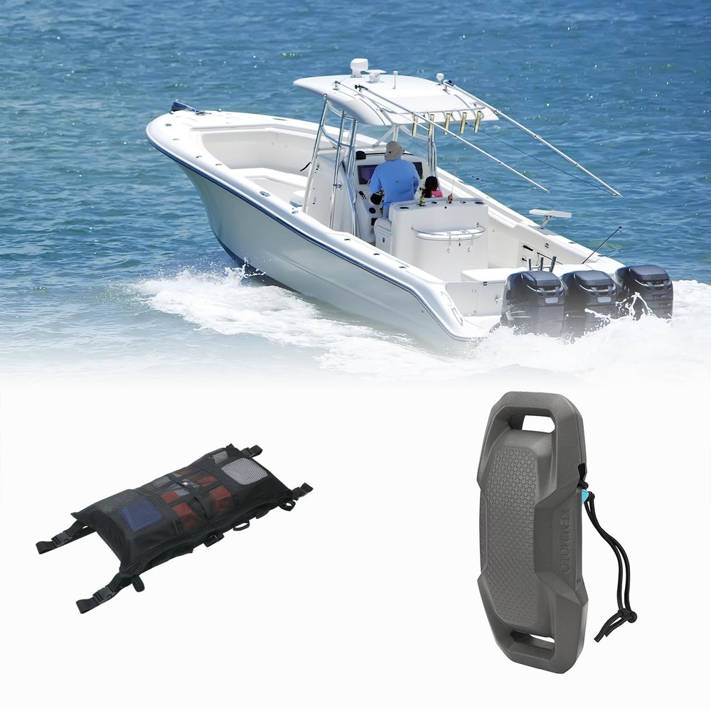 KEMIMOTO T-Top Storage Bag Can Secure 4 Fishing Rods and Boat Fenders