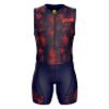 Sparx Men`s Triathlon Suit Trisuit Race Skinsuit Cycling Speed Suit Italian Fabric Swimskin (Orange Cubes, XL) view 2