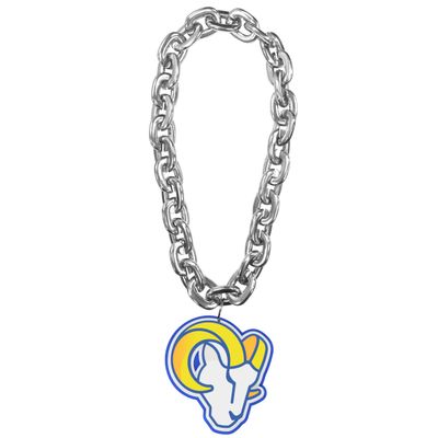 Aminco Los Angeles Rams Ram Head Logo NFL Fan Chain, Silver