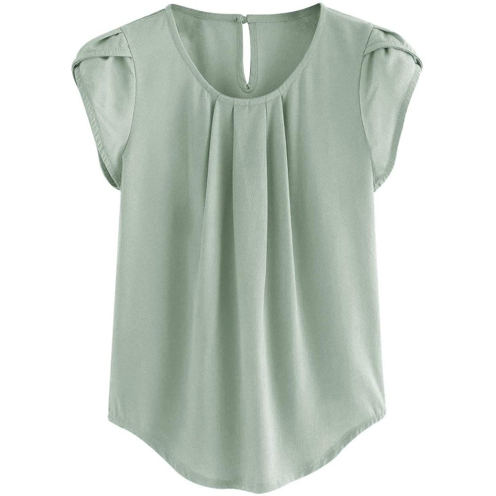 FlekmanArt Tube Tops for Women Blouses & Button-Down Shirts Casual Tops for Women Trendy Shirt Dresses for Women Hawaiian Shirts for Women Summer Tops Puff Sleeve Tops for Women5-Mint Green,Large