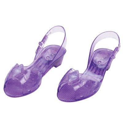Frozen Elsa Light Up Shoes, Official Disney Princess Light-Up Costume Shoes with Snowflake Emblem, Kids Size 11/12 Medium