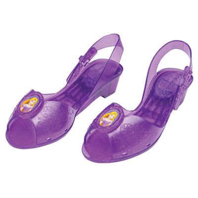 Rapunzel Jelly Shoes, Official Disney Princess Costume Shoes with Rapunzel Emblem, Kids Size 11/12 Medium