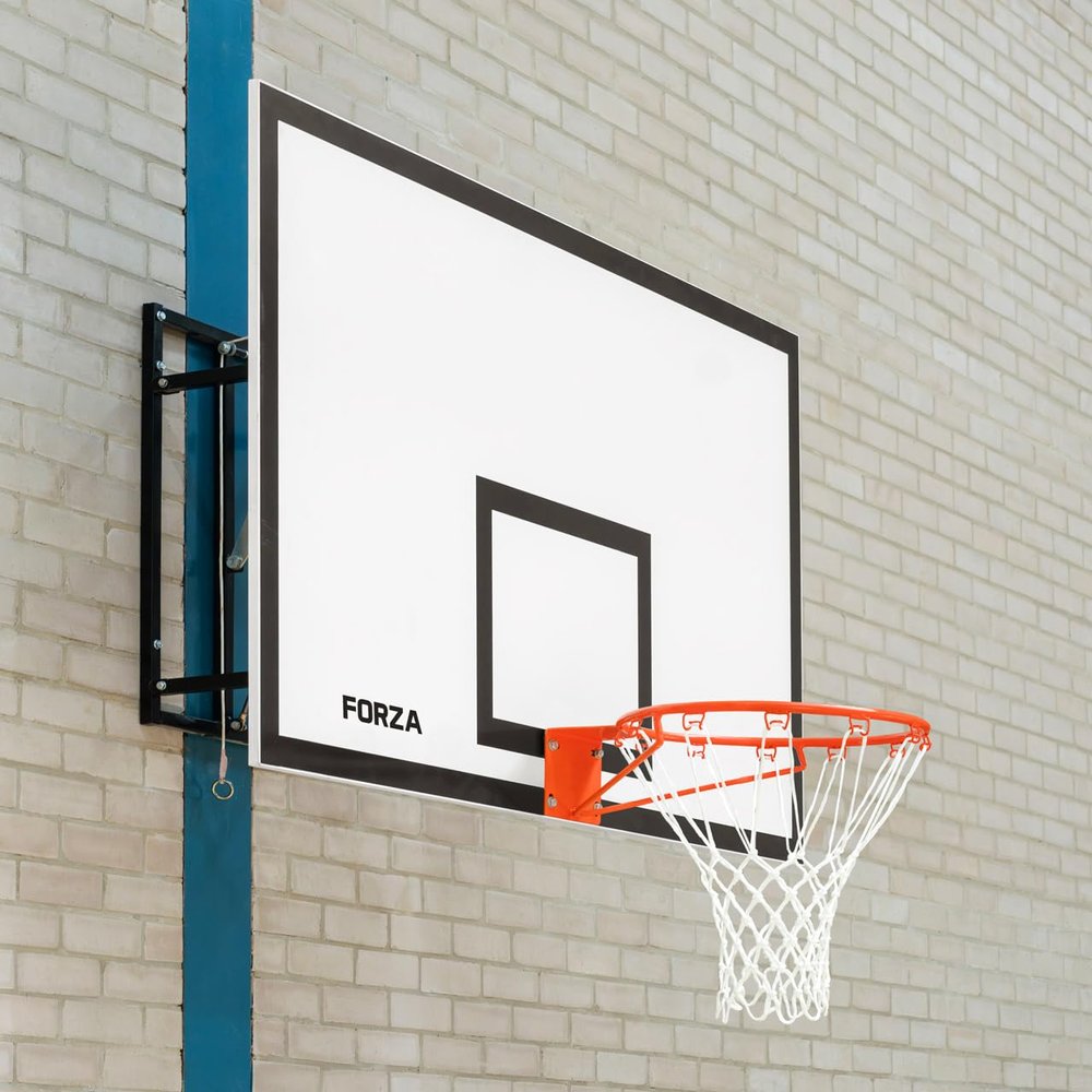 FORZA Wall Mounted Basketball Backboard & Hoop | Official Game Standard  NBA/FIBA Regulated | Two Sizes & Styles Available (Adjustable Height, 71" x 41")