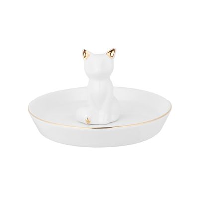 DECHOUS 2pcs Ceramic Jewelry Tray Figurine Decorative Storage Holder for Bracelets Earrings Compact Trinket Organizer for