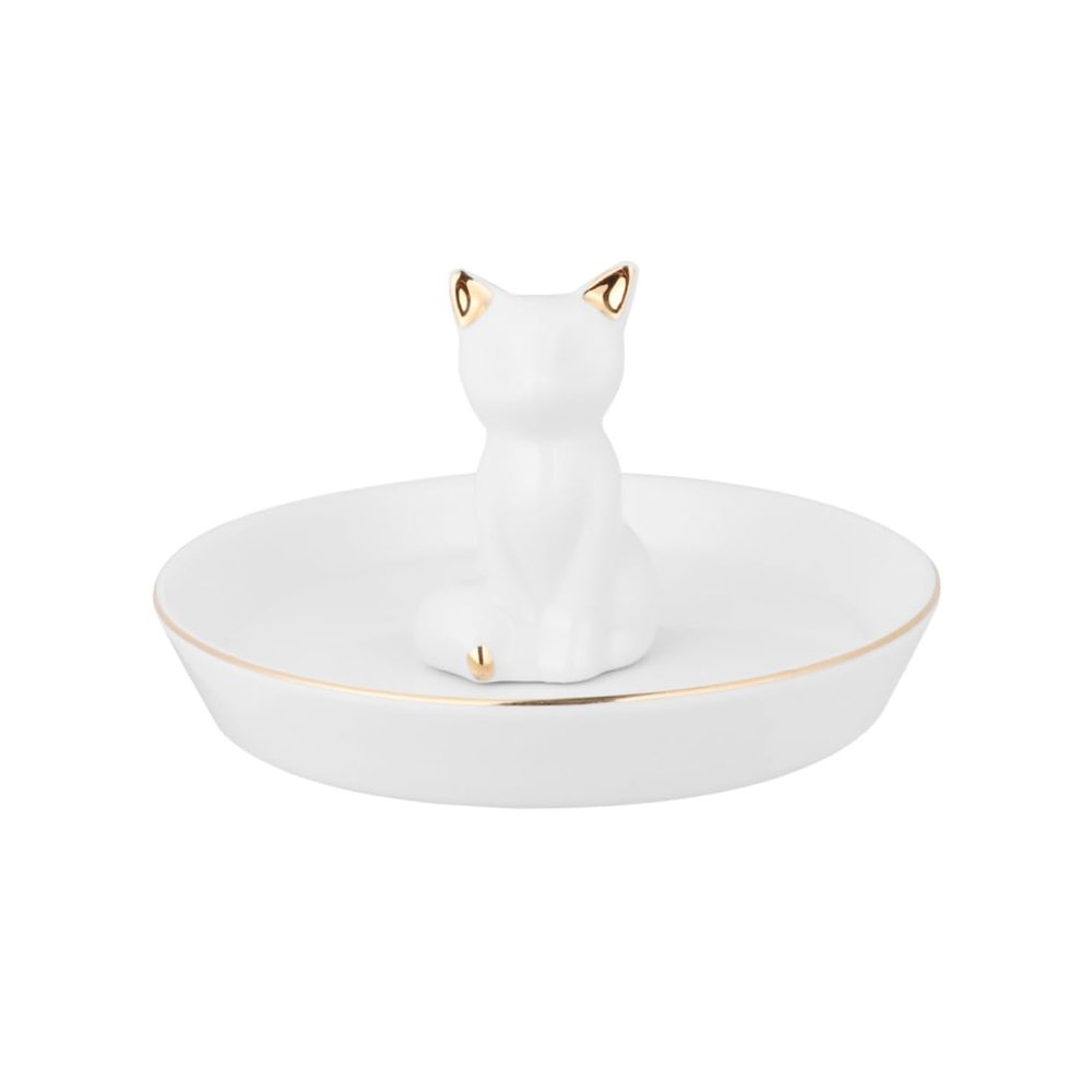 DECHOUS 2pcs Ceramic Jewelry Tray Figurine Decorative Storage Holder for Bracelets Earrings Compact Trinket Organizer for