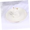 DECHOUS 2pcs Ceramic Jewelry Tray Figurine Decorative Storage Holder for Bracelets Earrings Compact Trinket Organizer for view 2