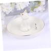 DECHOUS 2pcs Ceramic Jewelry Tray Figurine Decorative Storage Holder for Bracelets Earrings Compact Trinket Organizer for view 3