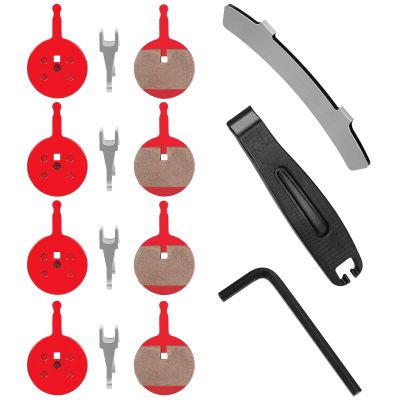 4 Pairs Bike Brake Pads, Bicycle Disc Brake Pads Compatible for SRAM Avid Ball Bearing 5 Mechanical BB5 MTB Brake Pads, Compatible for Merida Duke for Mountain Bike Ebike (with 3 Installation Tools)