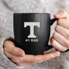 Rico Industries NCAA Tennessee Volunteers #1 Dad 15oz Laser Engraved Matte Black Ceramic Bistro Mug - for Hot or Cold Drinks view 2