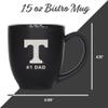 Rico Industries NCAA Tennessee Volunteers #1 Dad 15oz Laser Engraved Matte Black Ceramic Bistro Mug - for Hot or Cold Drinks view 4