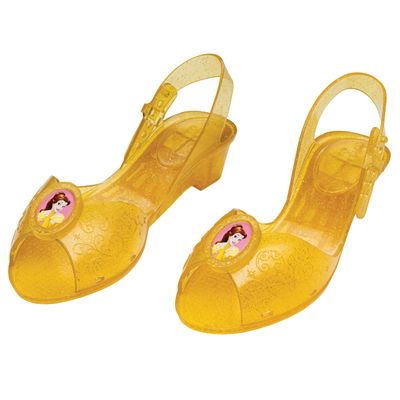 Belle Jelly Shoes, Official Disney Princess Costume Shoes with Belle Emblem, Kids Size 11/12 Medium