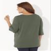 Catherines Women's Plus Size Suprema Studio Double-Ring Tee - 6X, Olive Green view 2