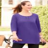 Catherines Women's Plus Size Suprema Studio Double-Ring Tee - 6X, Olive Green view 4