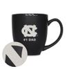 Rico Industries NCAA North Carolina Tar Heels #1 Dad 15oz Laser Engraved Matte Black Ceramic Bistro Mug - for Hot or Cold Drinks view 1