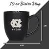 Rico Industries NCAA North Carolina Tar Heels #1 Dad 15oz Laser Engraved Matte Black Ceramic Bistro Mug - for Hot or Cold Drinks view 4