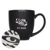 Rico Industries NCAA LSU Tigers #1 Dad 15oz Laser Engraved Matte Black Ceramic Bistro Mug - for Hot or Cold Drinks view 1